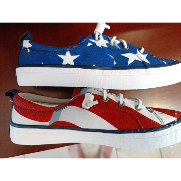 Sperry Top Sider Boat Shoes Stars Stripes Size 7 Womens Olympics Paris STS88152 - Picture 16 of 16